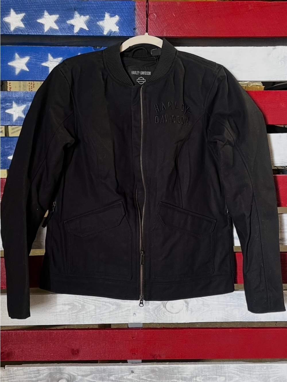 Harley-Davidson Black Woman’s Bomber-Style Zip Jacket